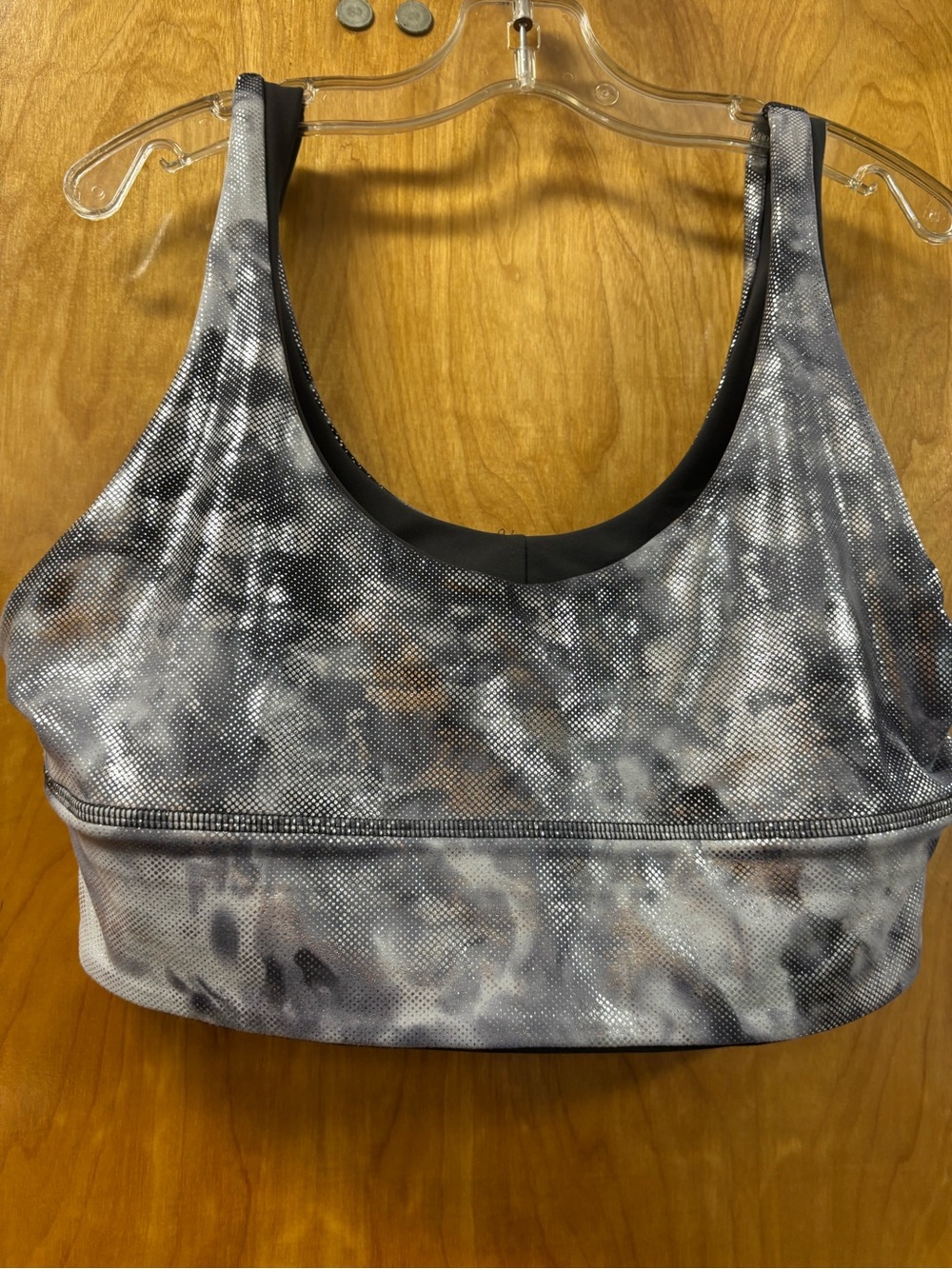 lululemon athletica shiny Gray Tie-Dye Sports Bra